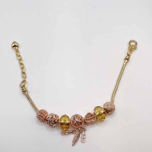 New Gold European Murano Charm Bracelet - Picture 5 of 10